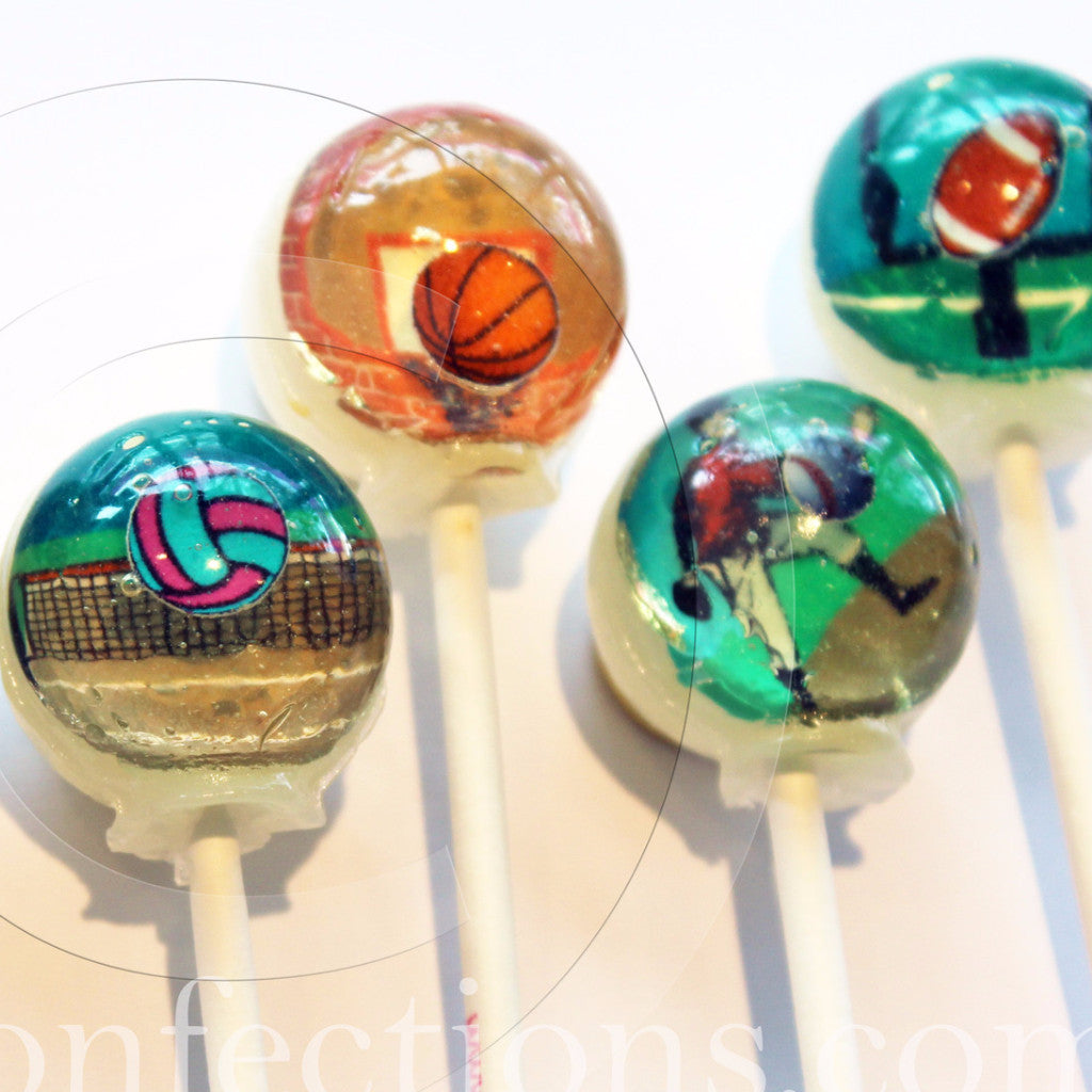 Sports Action 3-D Lollipops 6-piece set by I Want Candy!