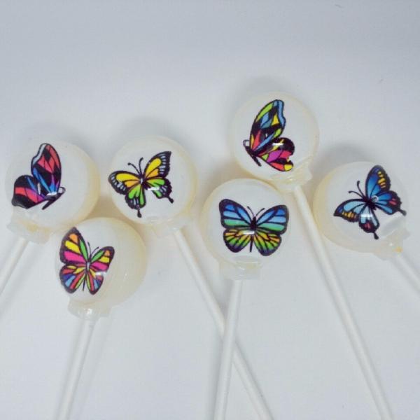 Colorful Butterfly Lollipops 6-piece set by I Want Candy!