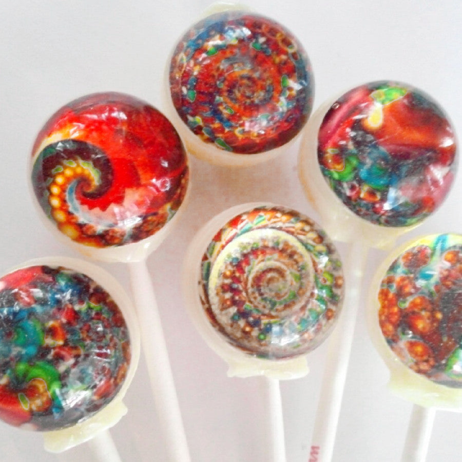 Colorful Fractal Lollipops 6-piece set by I Want Candy!