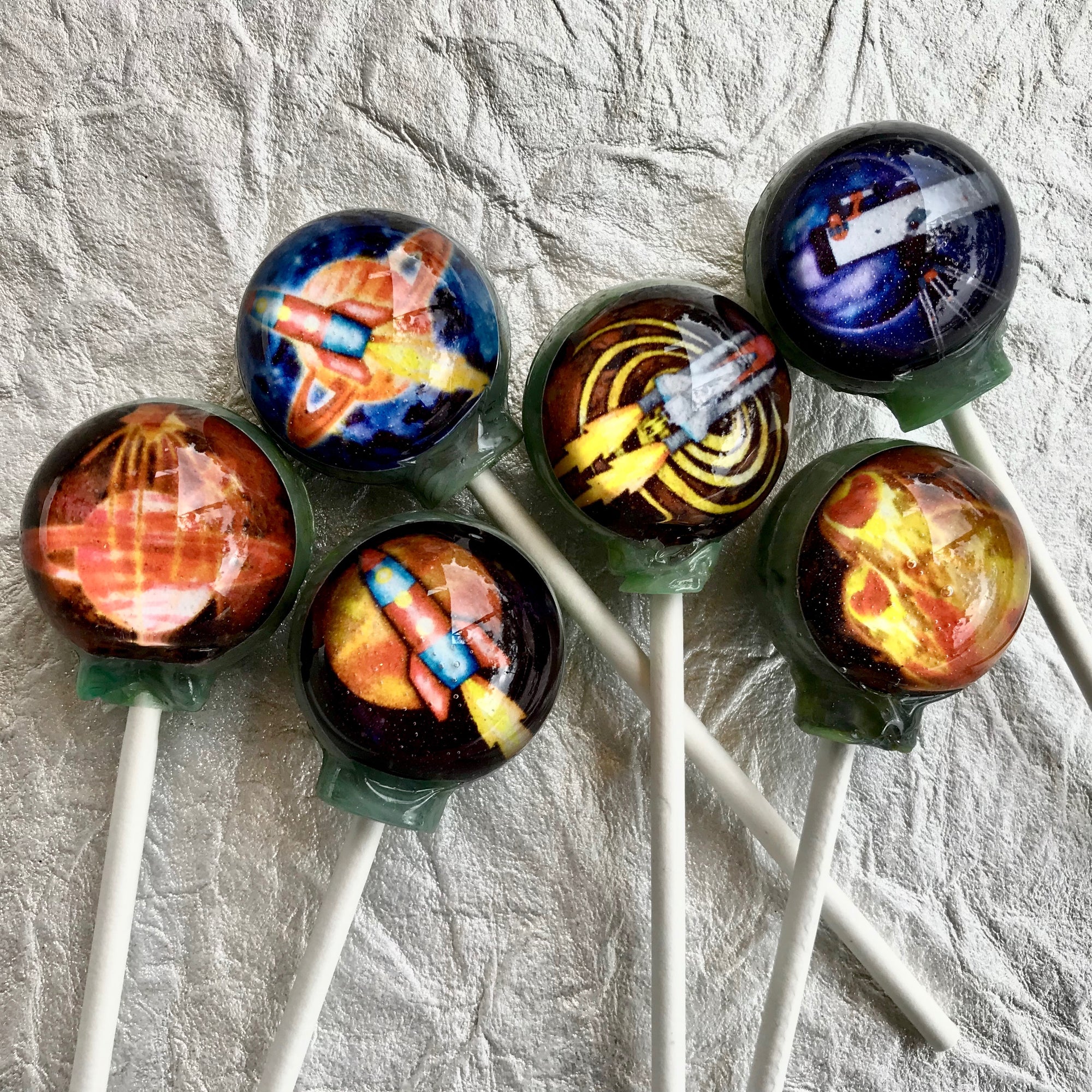 Cosmic Mission: Space Lollipops 6-piece set by I Want Candy!