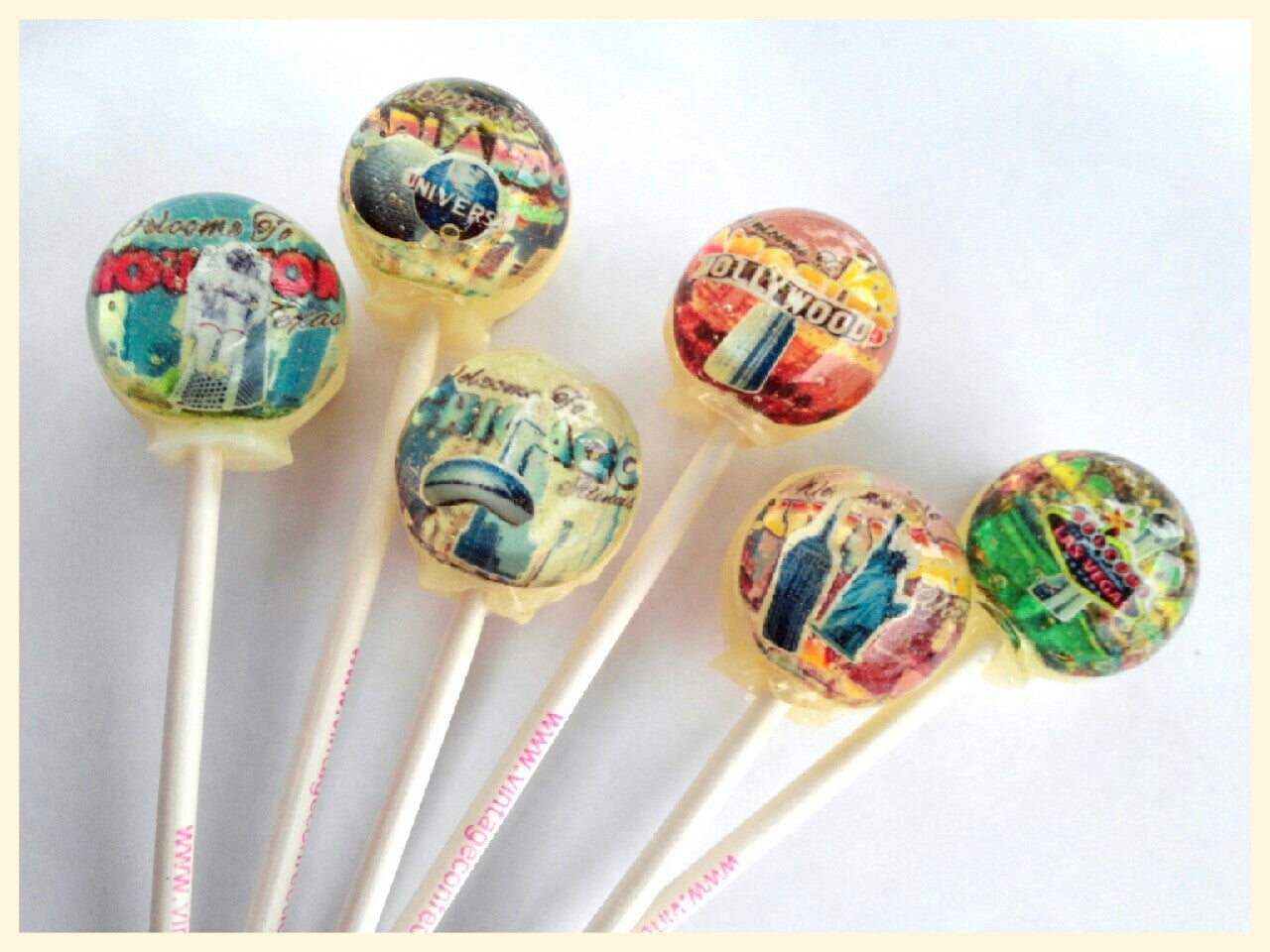 Popular City Landmarks Lollipops 6-piece set by I Want Candy!