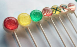Traffic Signs and Signal Lollipops 7-piece set by I Want Candy!