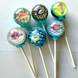Deep Blue Sea Aquarium 3-D Lollipops 6-piece set by I Want Candy!