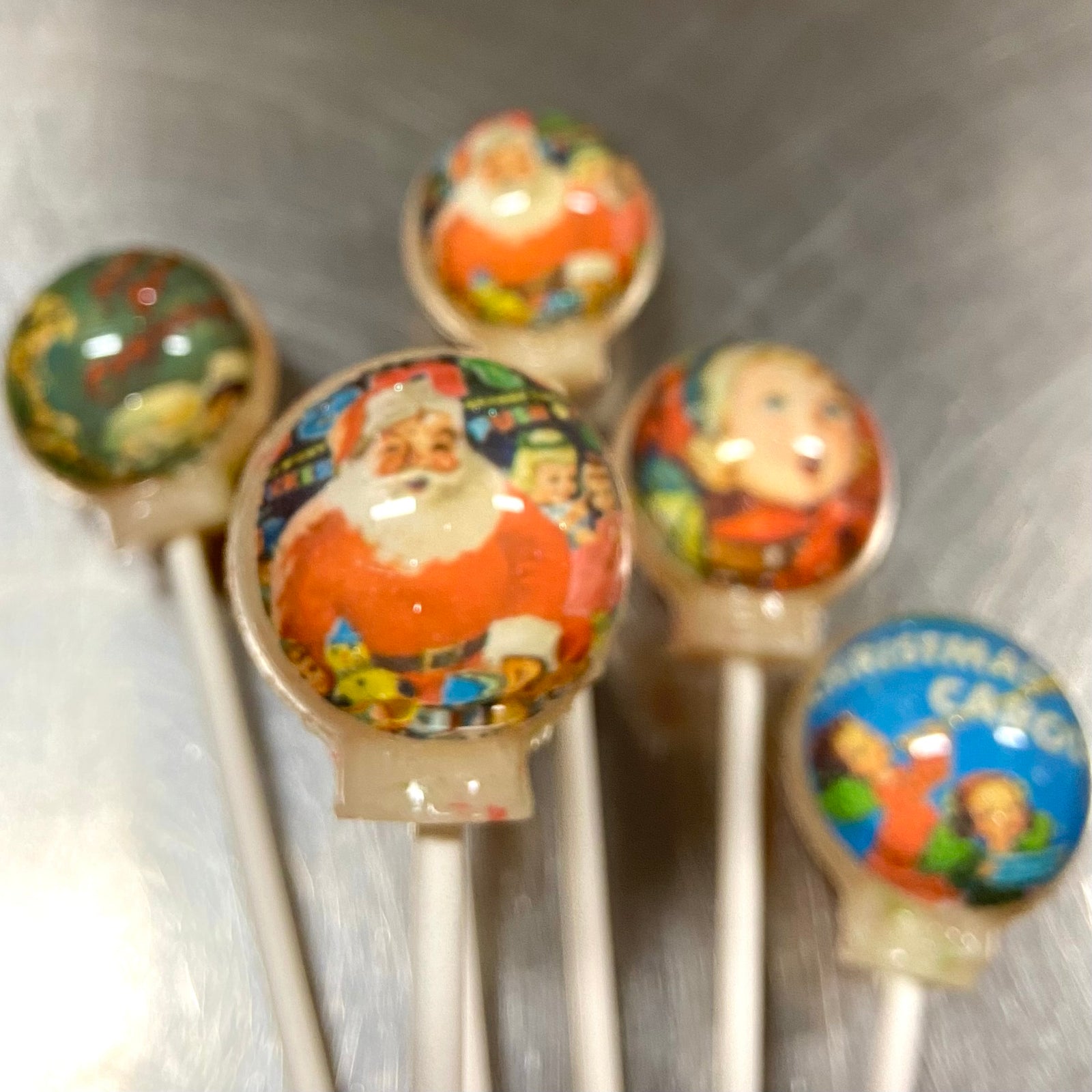 Vintage Santa Book Cover Lollipops 6-piece set by I Want Candy!