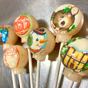 Vintage Christmas Scene Lollipops 6-piece set by I Want Candy!