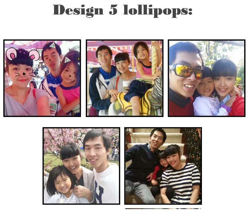 Customize your own square style edible image lollipop
