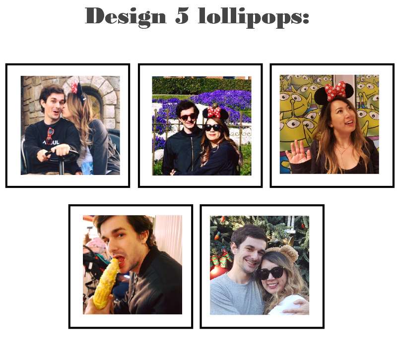 Customize your own square style edible image lollipop