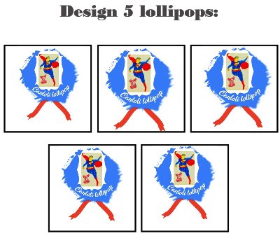 Customize your own square style edible image lollipop