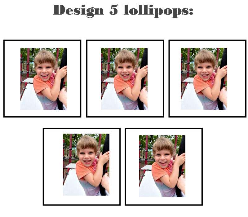 Customize your own square style edible image lollipop