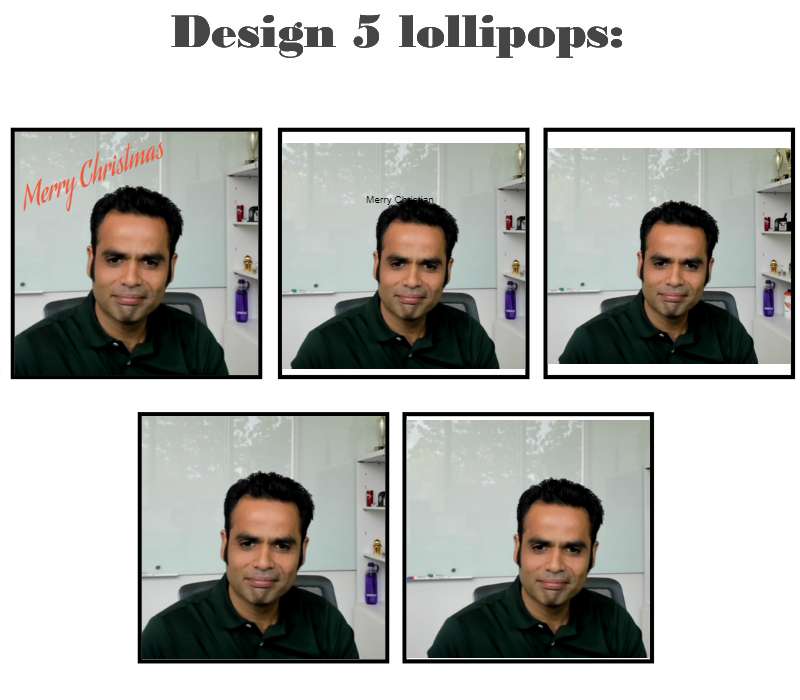 Customize your own square style edible image lollipop