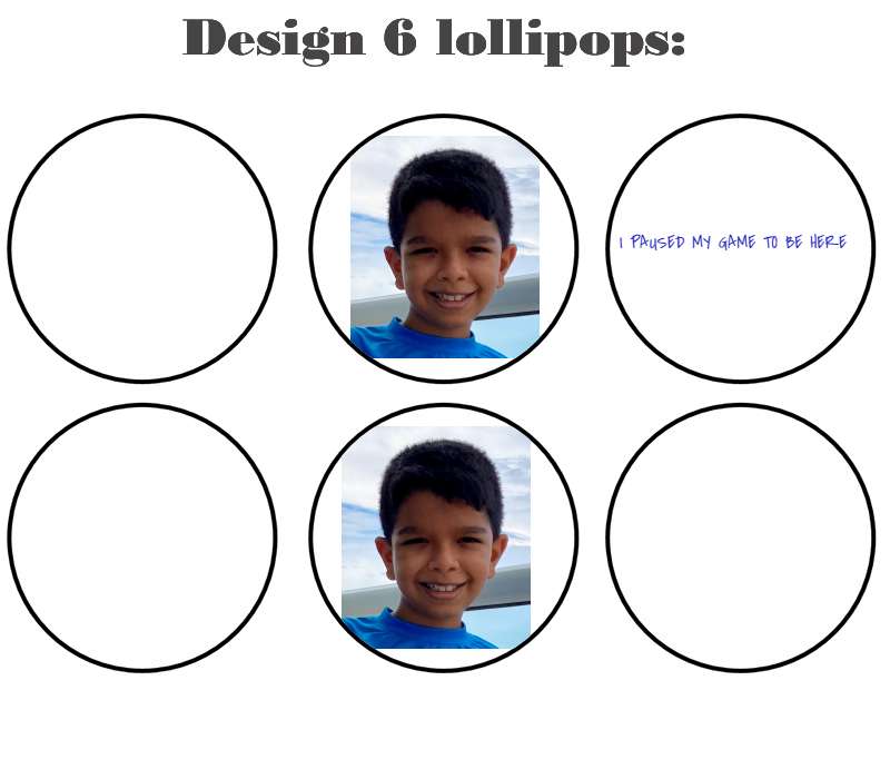 Customize your own 2D ball style edible image lollipop