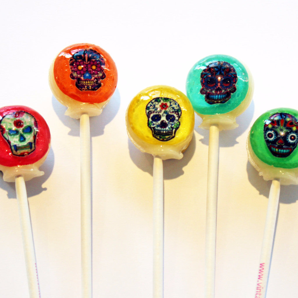 Sugar Skull 3-D Lollipops 6-piece set by I Want Candy!