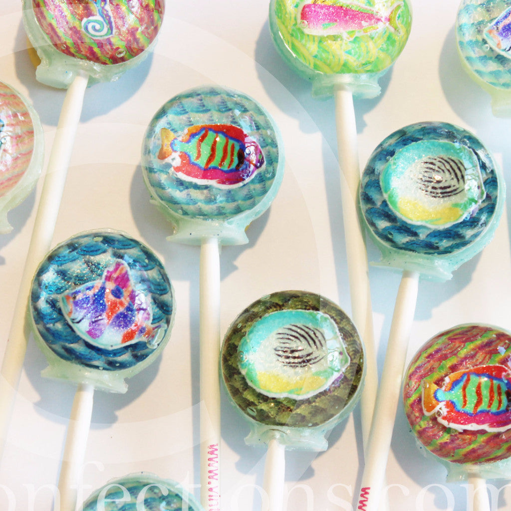 Deep Blue Sea Aquarium 3-D Lollipops 6-piece set by I Want Candy!