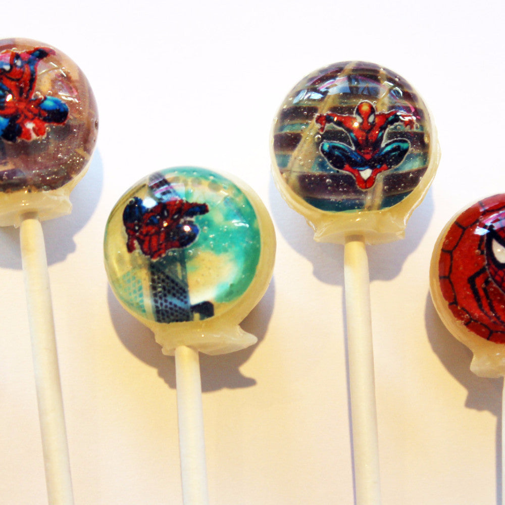 3D Spiderman lollipops by I Want Candy!