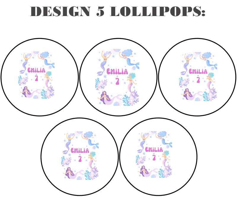 Customize your own 2" flat style edible image lollipop