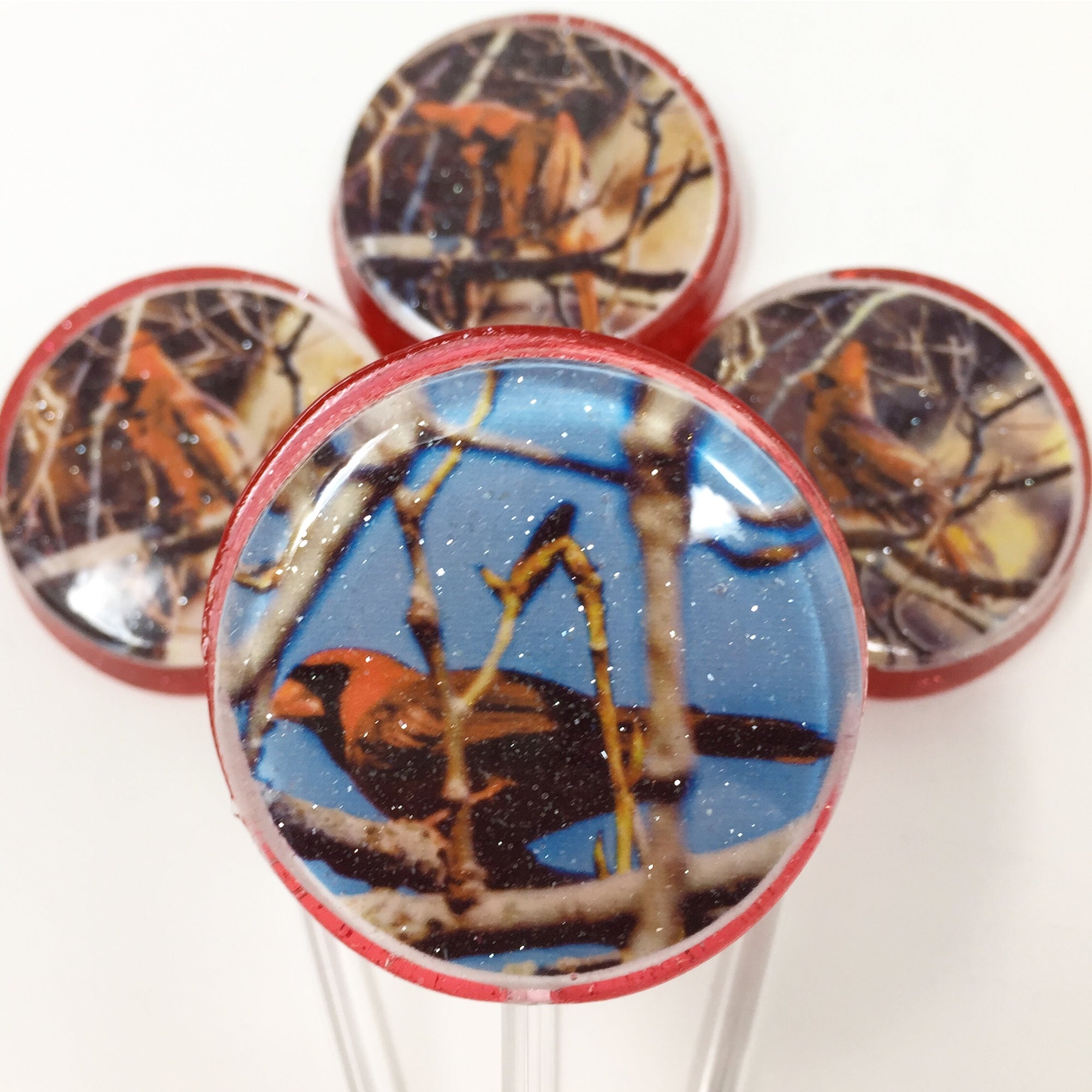 Cardinal Lollipops 5-piece set by Jackie Thomsen
