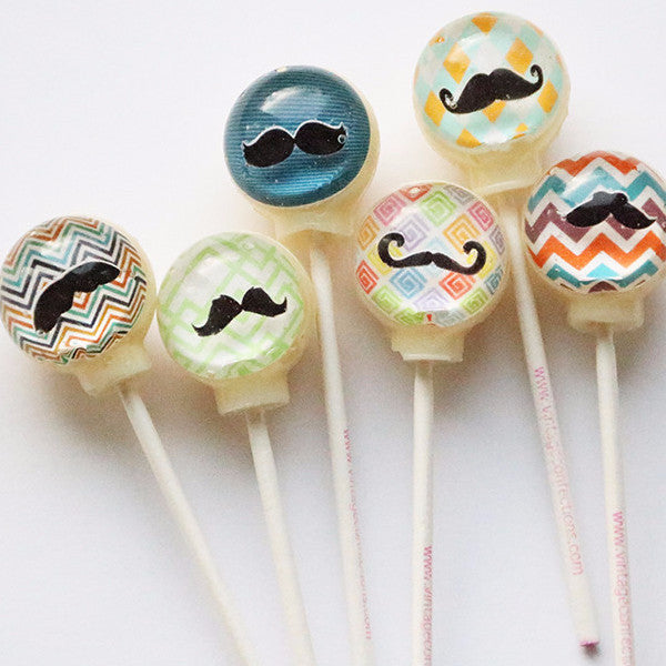 Mustache 3-D Lollipops 6-piece set by I Want Candy!