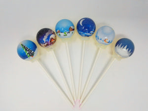 Winter Scene Lollipops 6-piece set by I Want Candy!