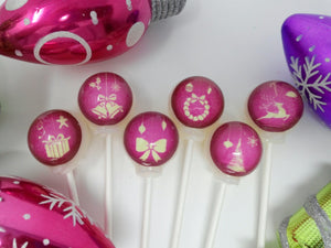Paper Cut-Out Ornament Lollipops in Red 6-piece set by I Want Candy!
