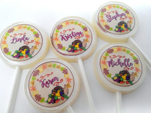 Thanksgiving Place Card Lollipops 5-piece set by I Want Candy!