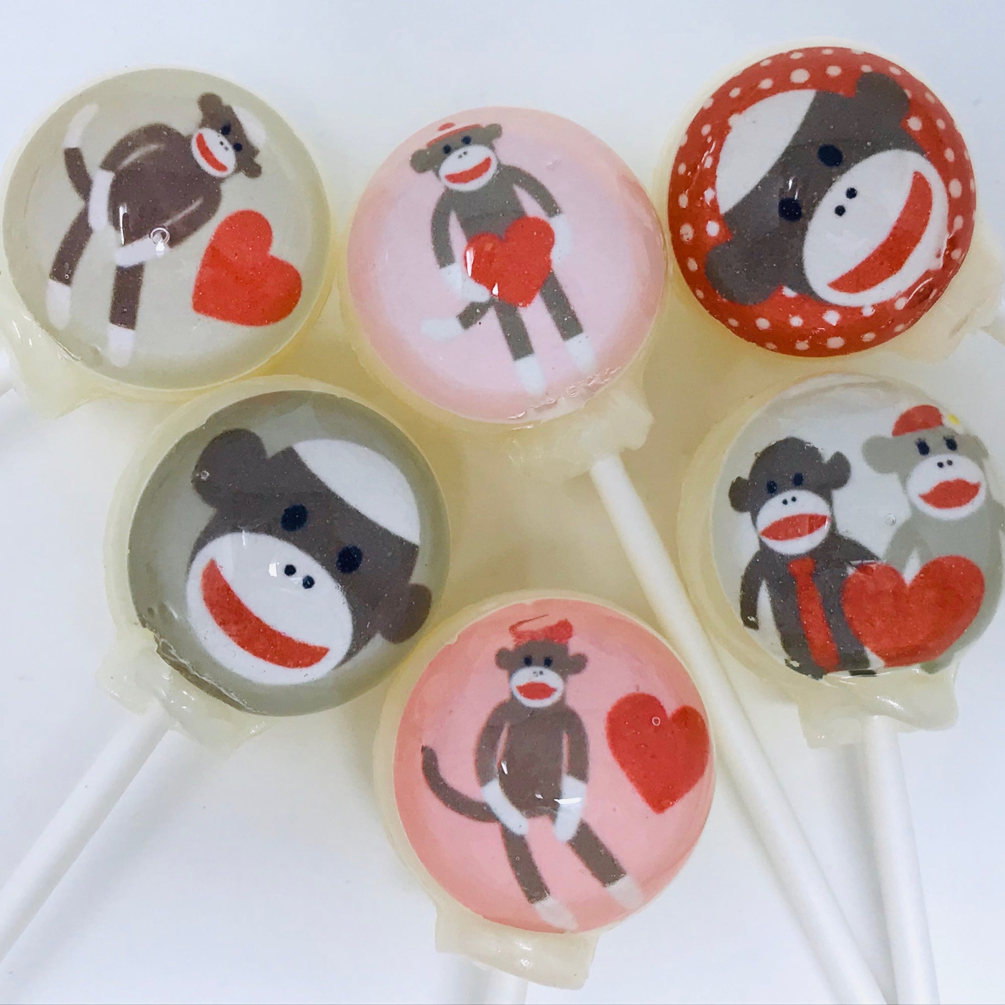 Sock Monkey Lollipops 6-piece set by I Want Candy!