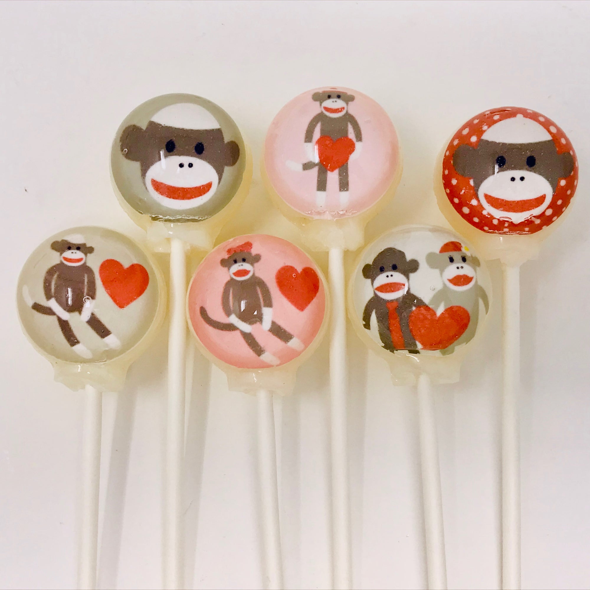 Sock Monkey Lollipops 6-piece set by I Want Candy!