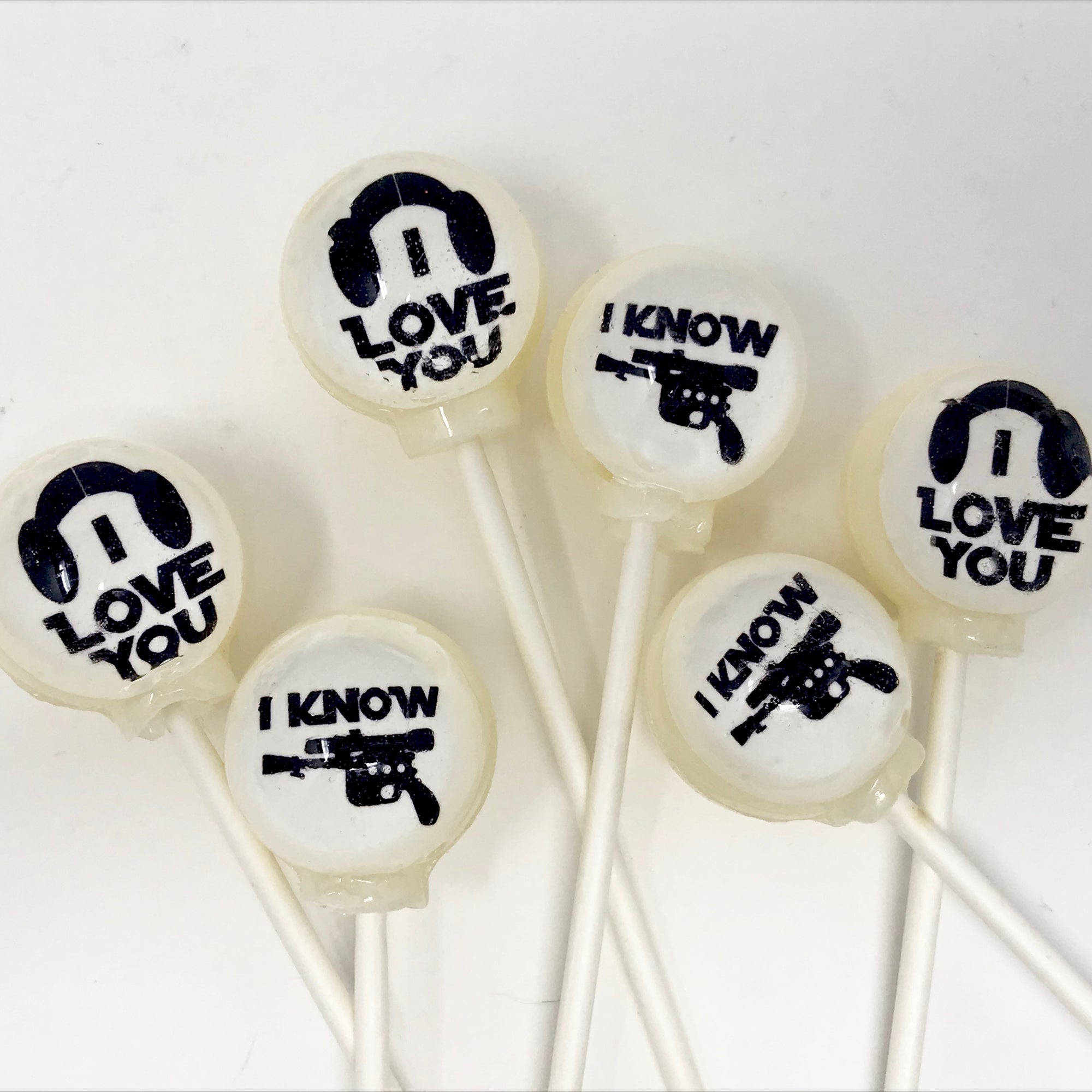 Valentine Strikes Back Lollipops 6-piece set by I Want Candy!