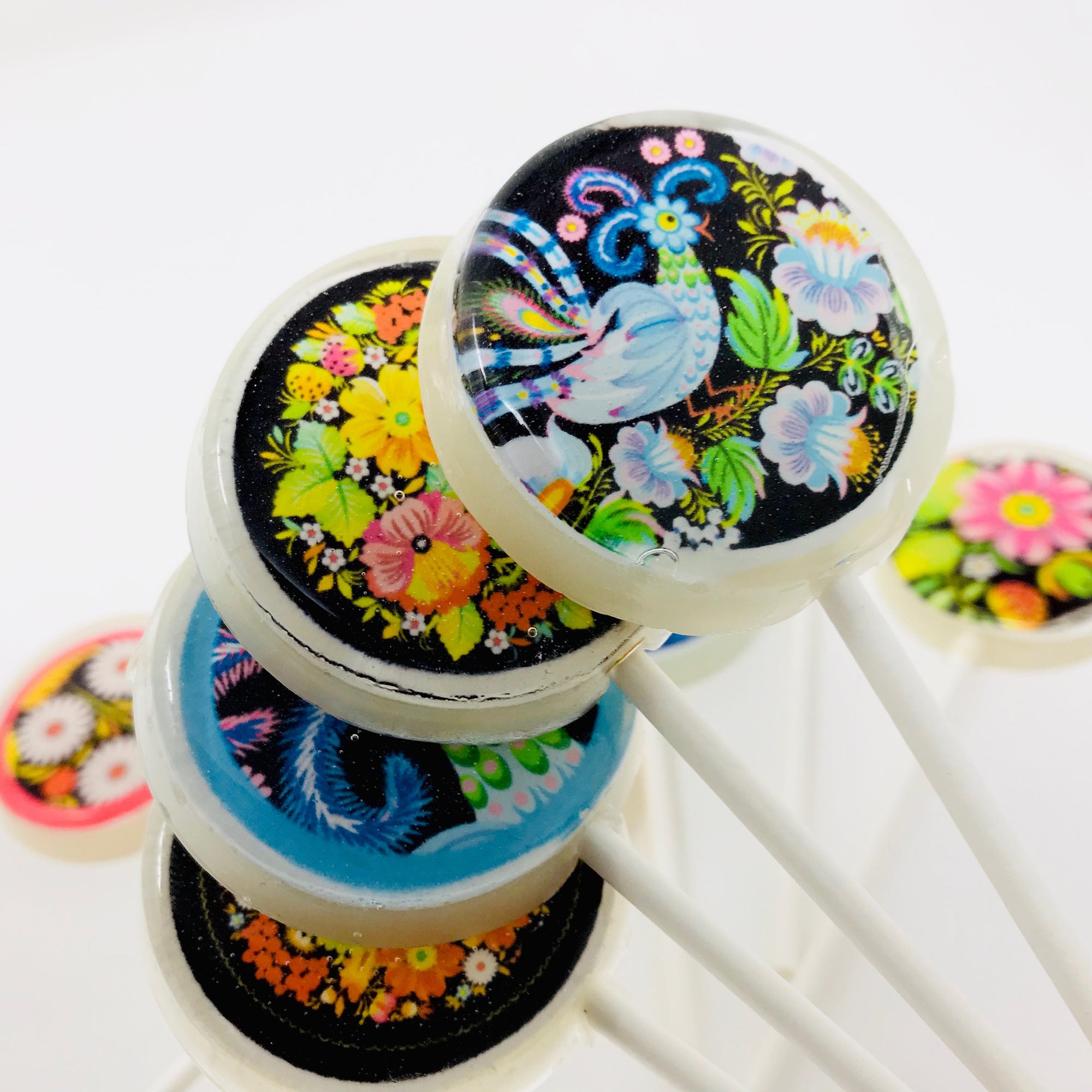 Ukrainian Style Ornament Lollipops 5-piece set by I Want Candy!