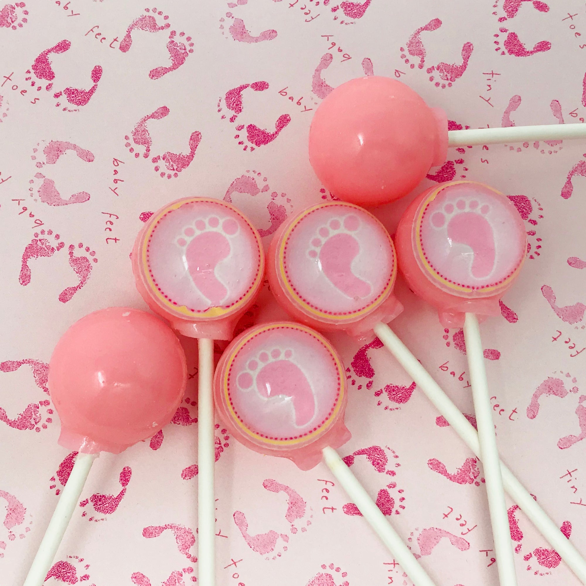 Baby Footprint Lollipop 6-piece set by I Want Candy!