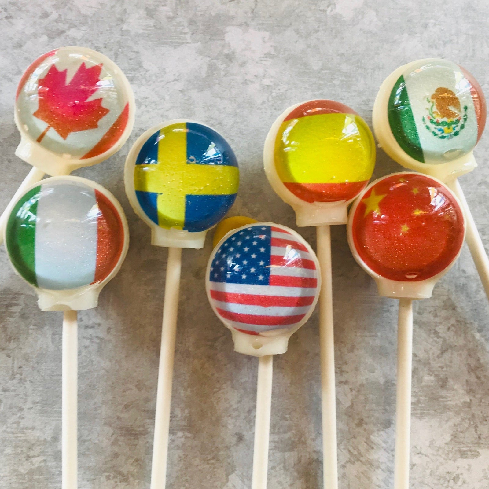 Flags of Earth Lollipops 6-piece set by I Want Candy!