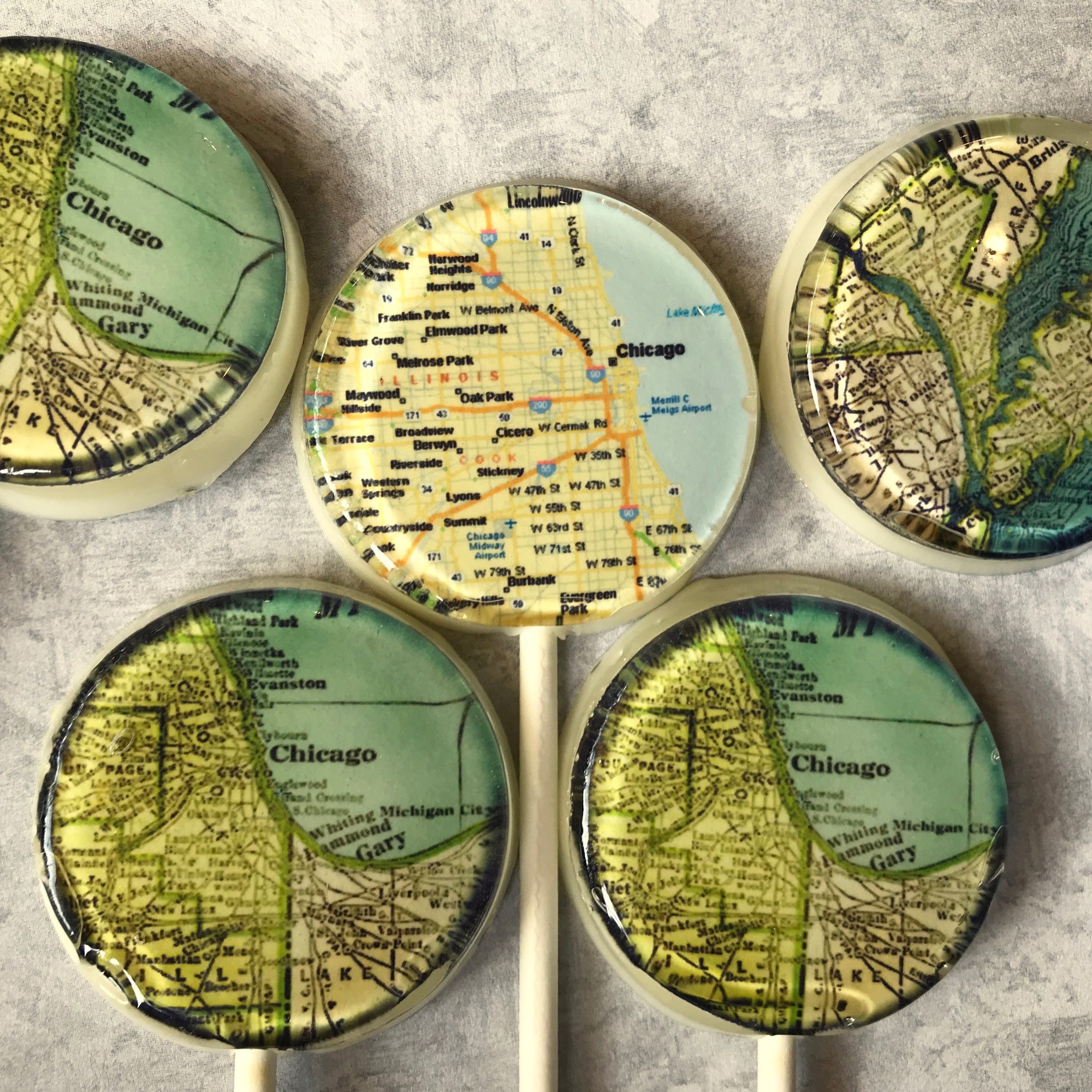 Sweet Home Map Lollipops 5-piece set by I Want Candy