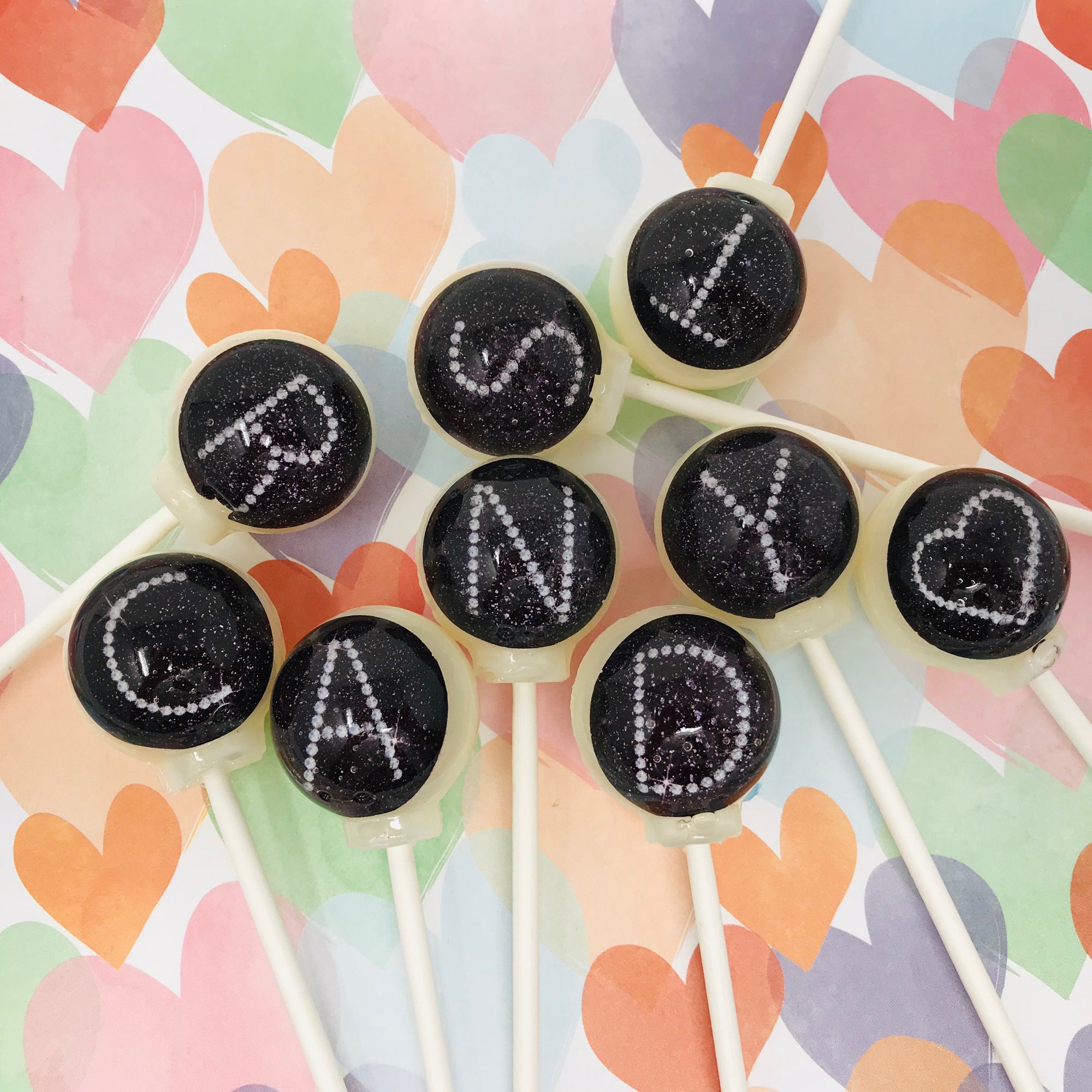Diamond Sparkle Letter Lollipops 6-piece set by I Want Candy!