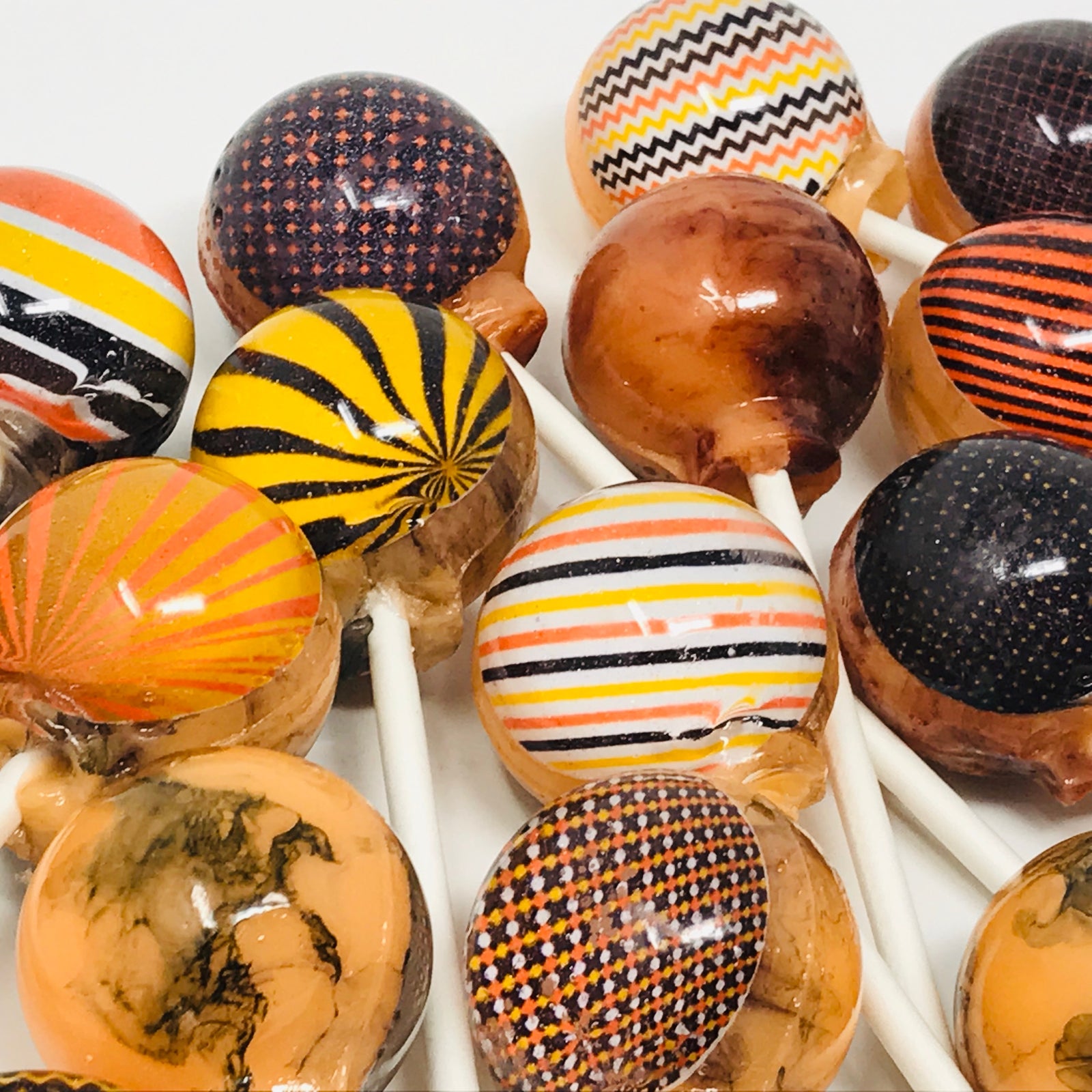 Halloween and Fall Funky Pattern and Color Lollipops 6-piece set by I Want Candy!