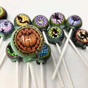 Halloween bewitched edible image lollipops by I Want Candy!
