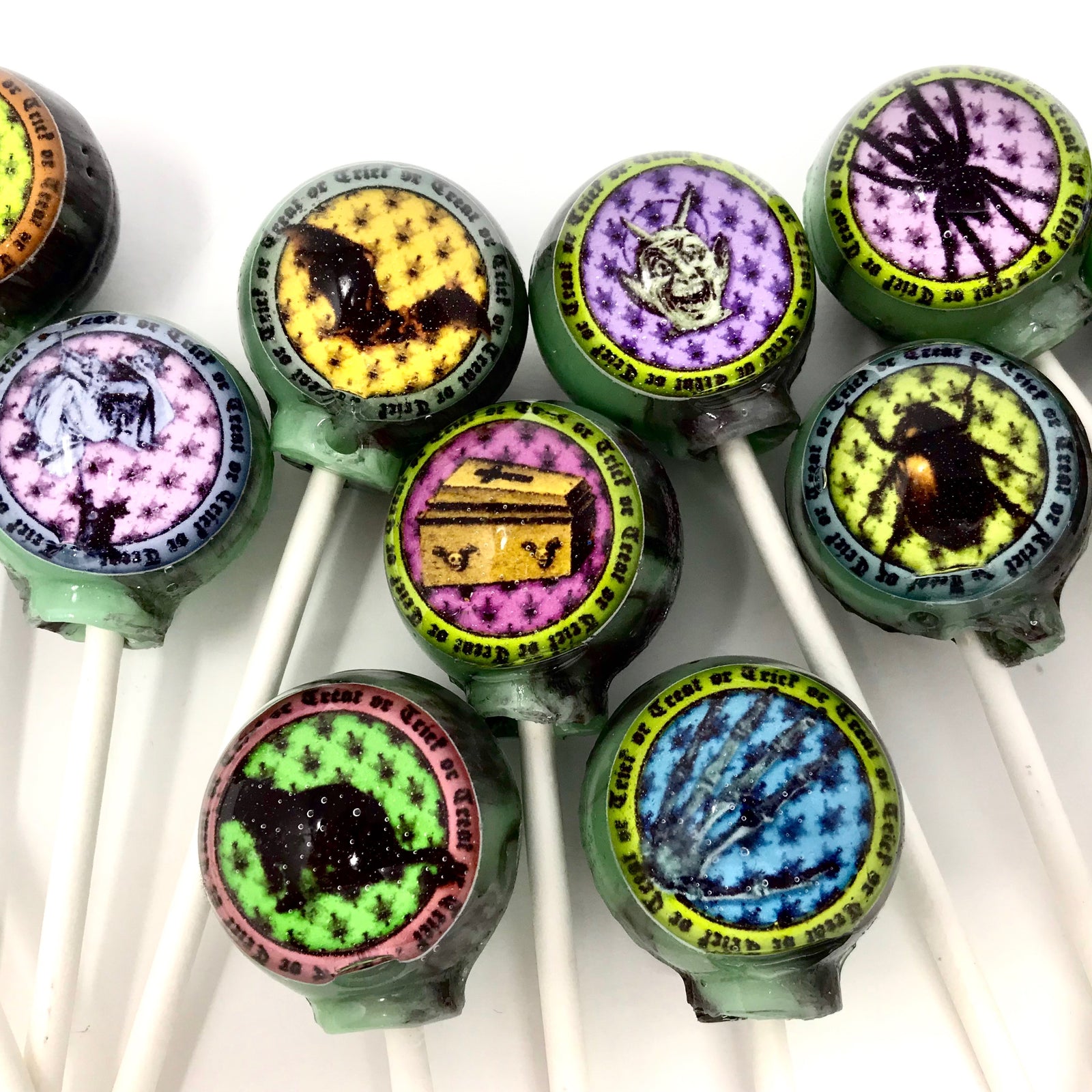 Halloween bewitched edible image lollipops by I Want Candy!