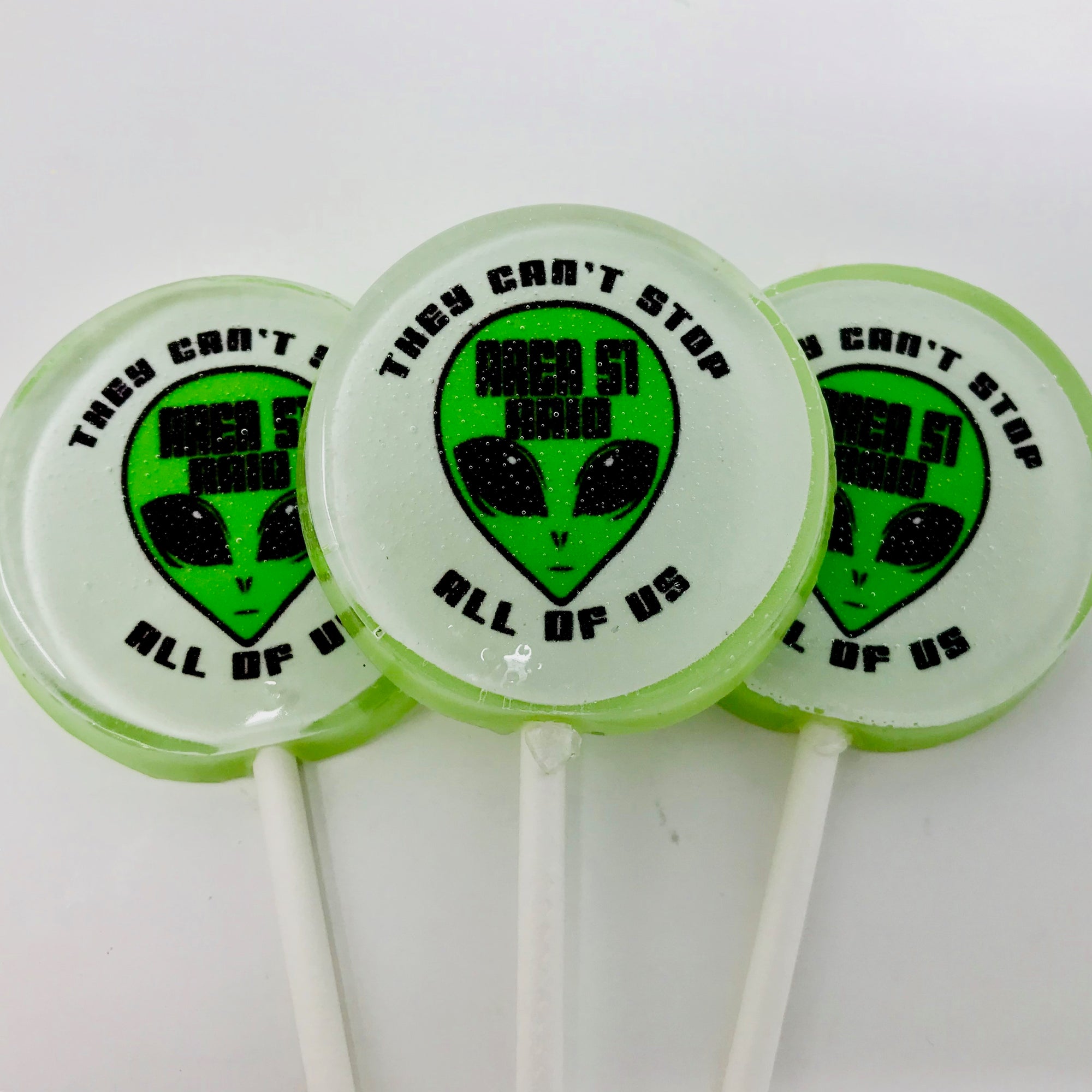 Area 51 Raid Lollipops by I Want Candy!
