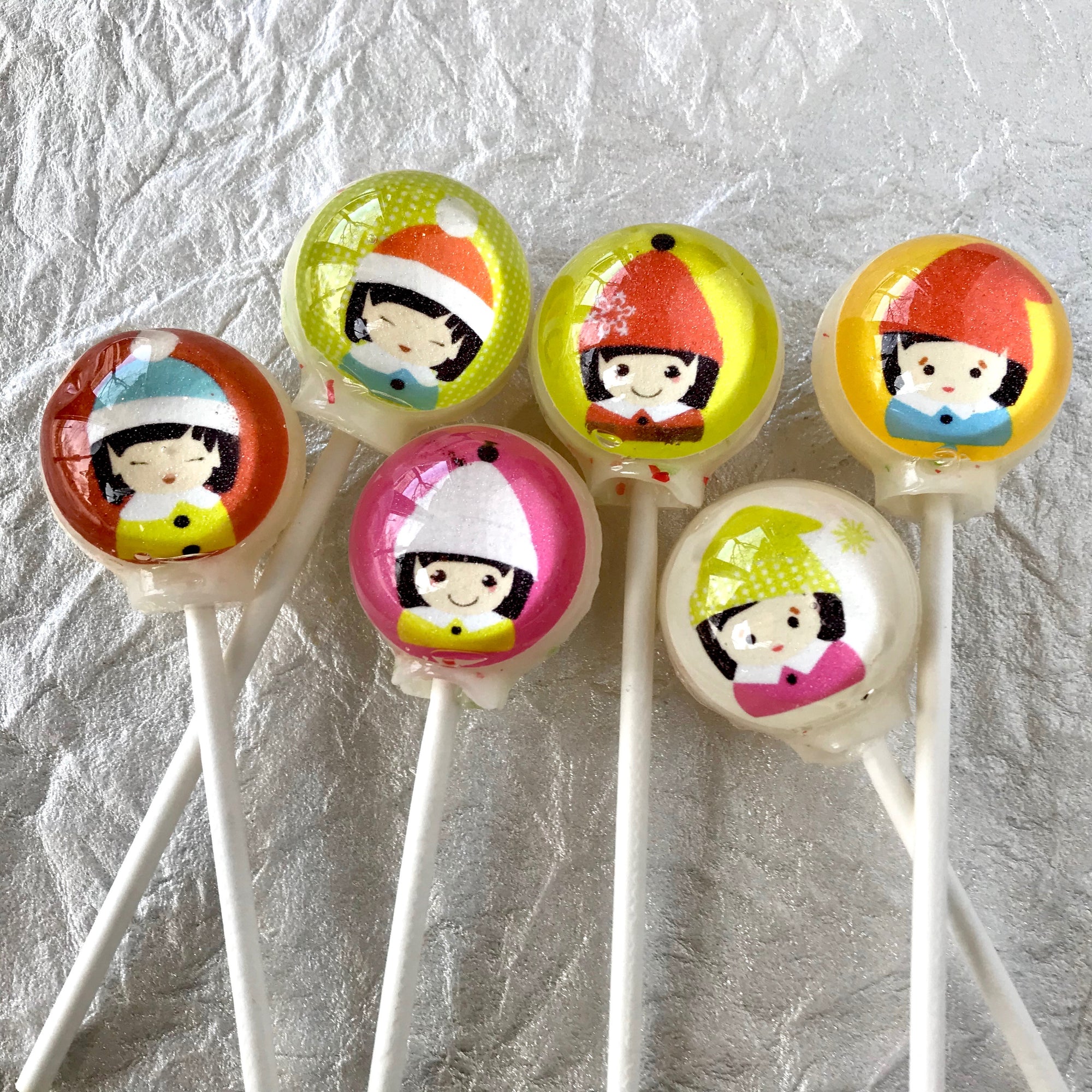 Holiday Elves Lollipop 6-piece set by I Want Candy!