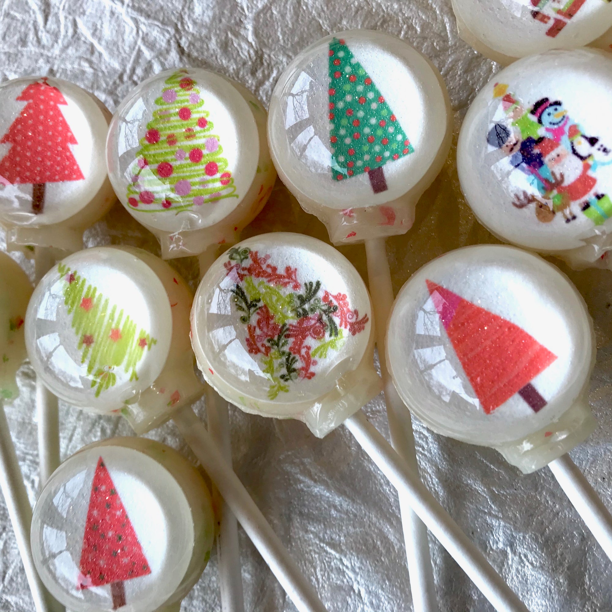 Holiday Trim-A-Tree Lollipops 6 or 10-piece set by I Want Candy