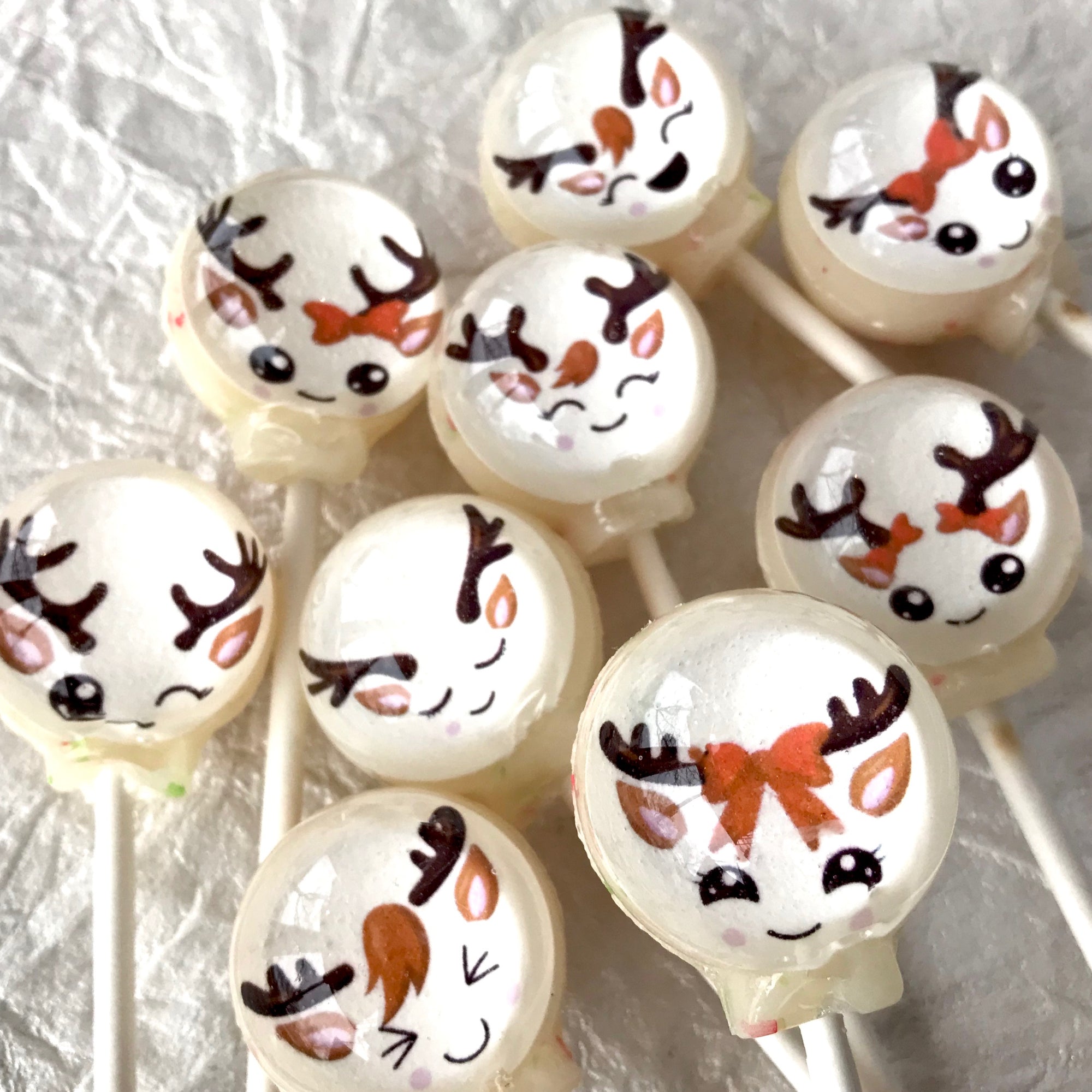 Jolly Reindeer Lollipops 6-piece set by I Want Candy!