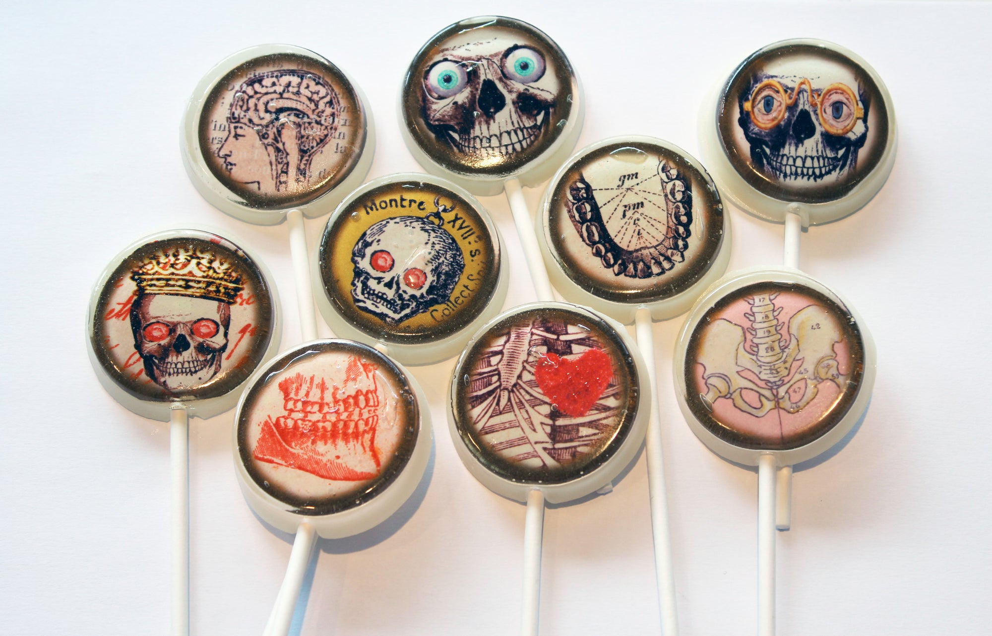 Skulls and Anatomy Lollipops 5-piece set by I Want Candy!