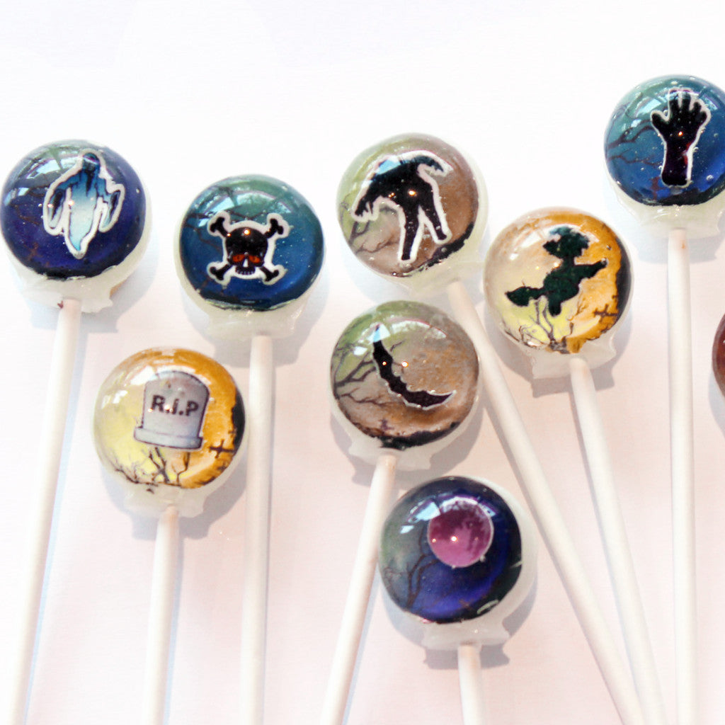 Cemetery Graveyard 3-D Halloween Scenes Lollipops 6-piece set by I Want Candy!