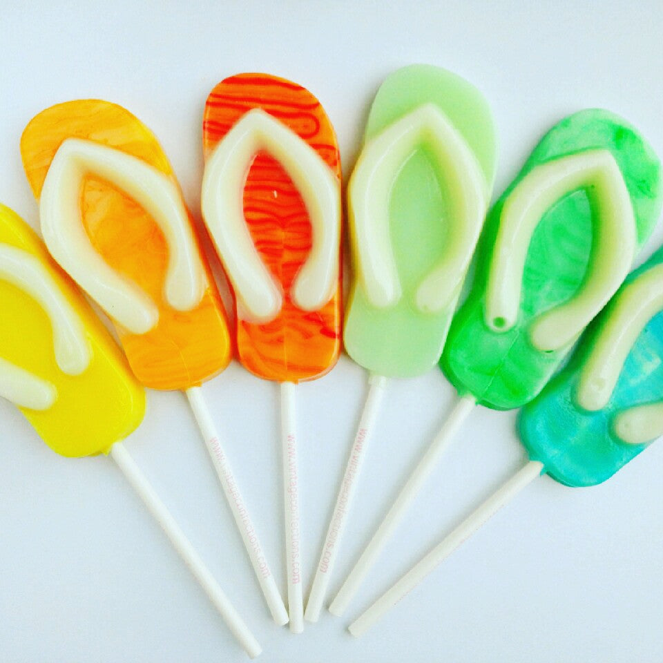 Flip Flop Shaped Lollipops 6-piece set by I Want Candy!