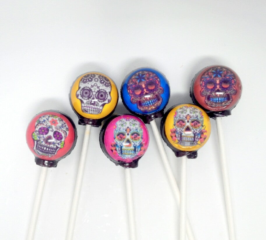 Dia de Los Muertos Sugar Skull Lollipops 6-piece set by I Want Candy!