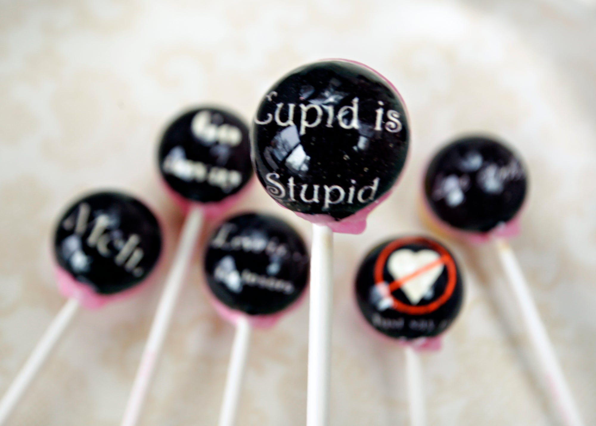 Anti-Valentine's Day Lollipops 6-piece set by I Want Candy!