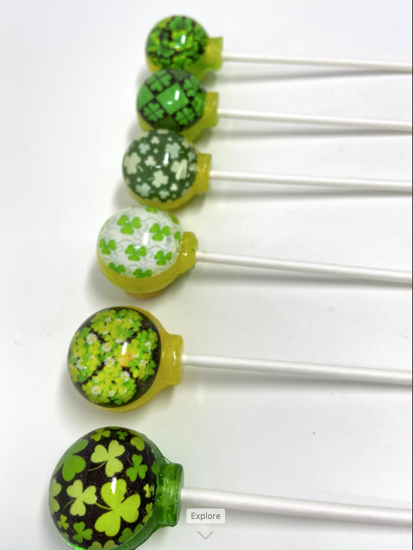 Shamrock 'n' Roll Lollipops 6-piece set by I Want Candy!