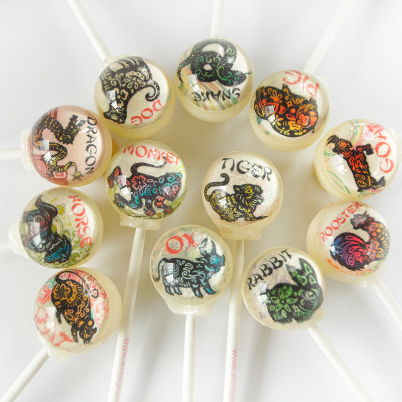 Chinese Zodiac Lollipops 6-piece set by I Want Candy!