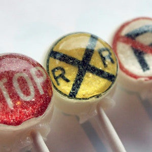 Traffic Signs and Signal Lollipops 7-piece set by I Want Candy!