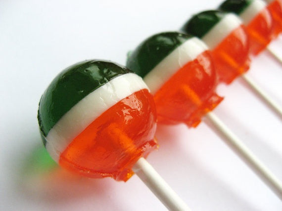 Flag of Ireland 3 Layer Lollipops 6-piece set by I Want Candy!