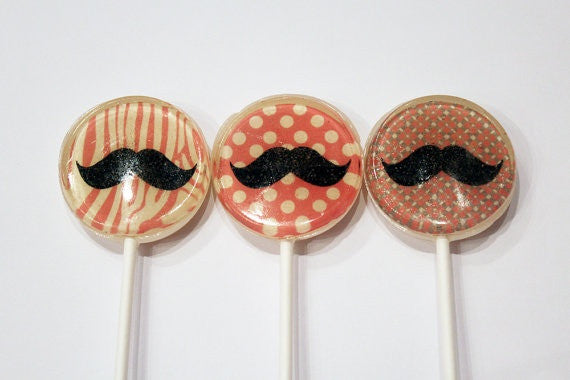 Mustache Party Lollipops 5-piece set by I Want Candy!