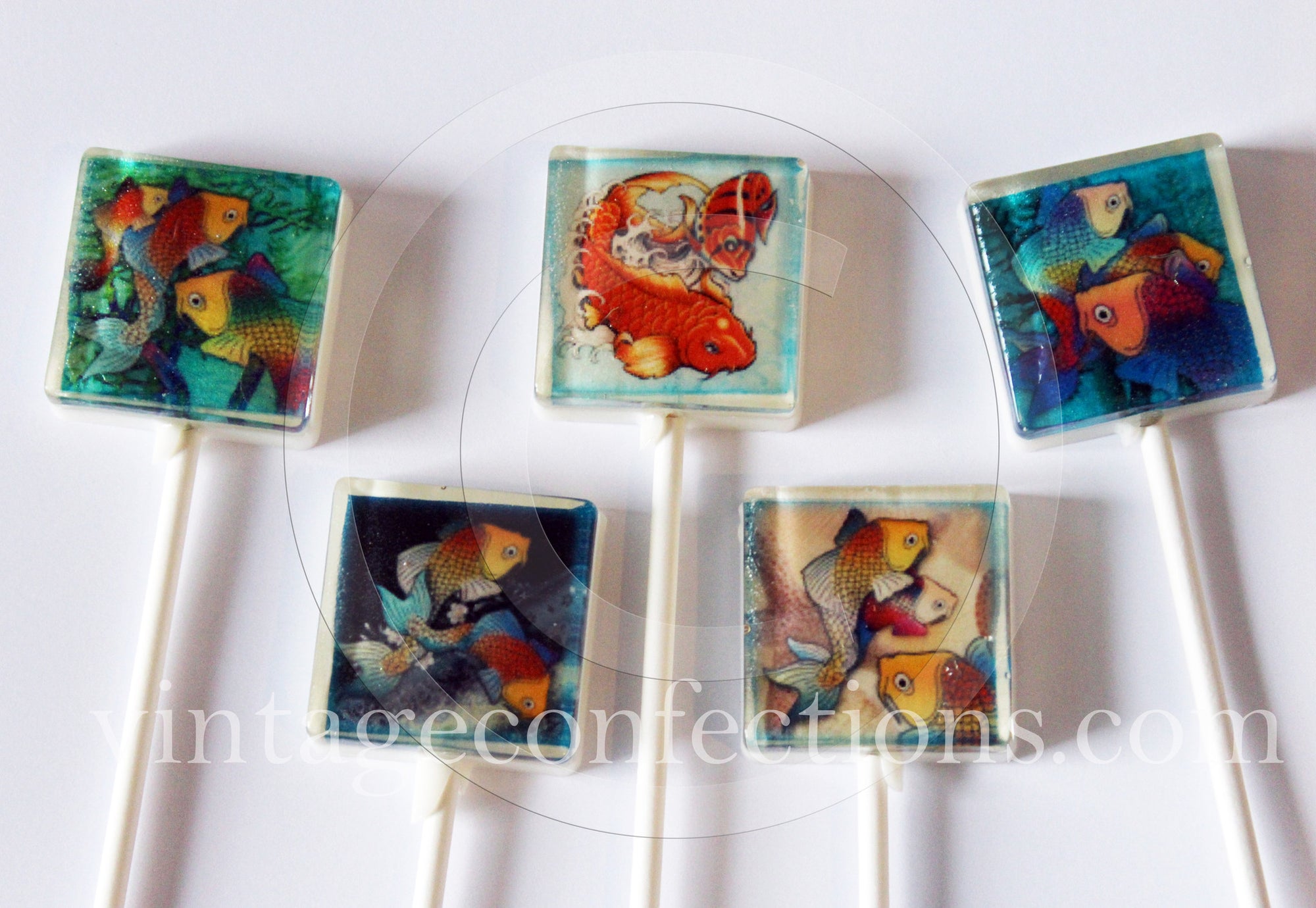 Koi Fish Lollipops 5-piece set by I Want Candy!